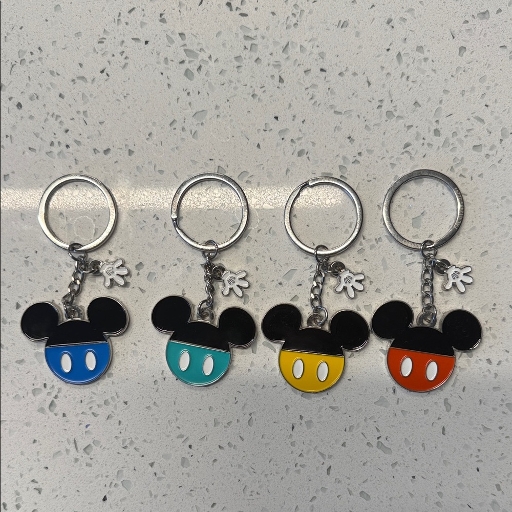 Set of 4 Mickey Mouse Keychains